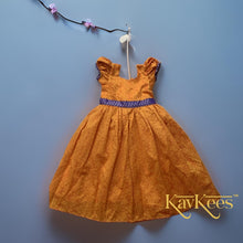 Load image into Gallery viewer, Collection Gowri - Bright Yellow Jacquard Silk Cotton Long Frock/Gown