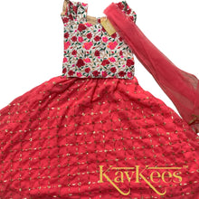 Load image into Gallery viewer, Collection Gagana - Rose Pink with all over Gold sequence work Georgette Lehenga with Beige Assam Silk with all-over Embroidered Blouse