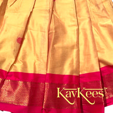 Load image into Gallery viewer, Collection Mahathi - Bright Yellow with Hot Pink Paithani Silk-Cotton Skirt and Hot Pink Brocade Blouse