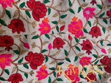 Load image into Gallery viewer, Collection Gagana - Bottle Green with all over Gold sequence work Georgette Lehenga with Beige Assam Silk with all-over Embroidered Blouse