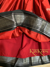 Load image into Gallery viewer, Collection Mahathi-Crimson Red with Black Bordered Paithani Skirt and Embroidered Black Blouse