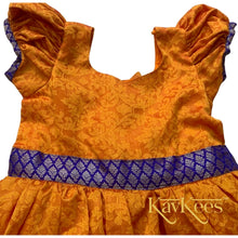 Load image into Gallery viewer, Collection Gowri - Bright Yellow Jacquard Silk Cotton Long Frock/Gown