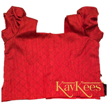 Load image into Gallery viewer, Collection Mahathi - Dark Brown with Bright Red Paithani Silk Cotton Skirt and Red Cotton Brocade Blouse