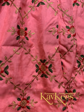 Load image into Gallery viewer, Collection Jalaja - Rose Pink Jalpari Silk With Intricate All-over Flower Embroidered Lehenga with Bright Green Dupion Silk  Embroidered Blouse with Beige net dupatta
