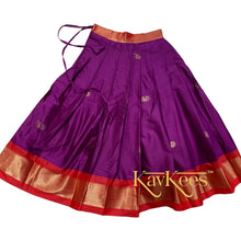Load image into Gallery viewer, Collection Mahathi - Purple with Red Border and Bright Red Dupion Blouse with Lotus Embroidery
