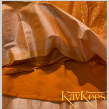Load image into Gallery viewer, Collection Chakori - Copper brown all over Silver, Gold checkered Skirt with Honey Yellow Embroidered Blouse
